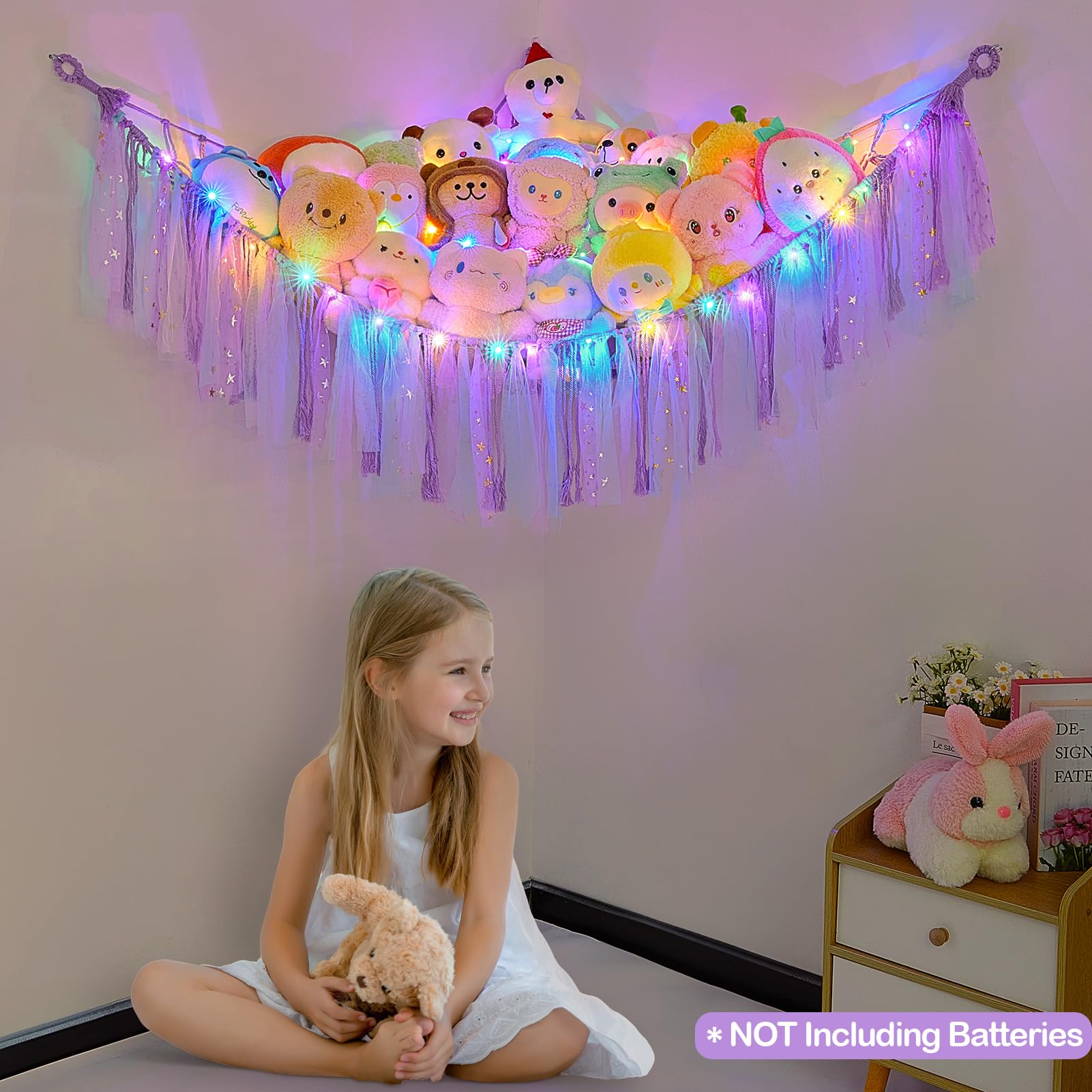 Fiobee wall-hanging toy storage keeps playrooms tidy and maximizes floor space.