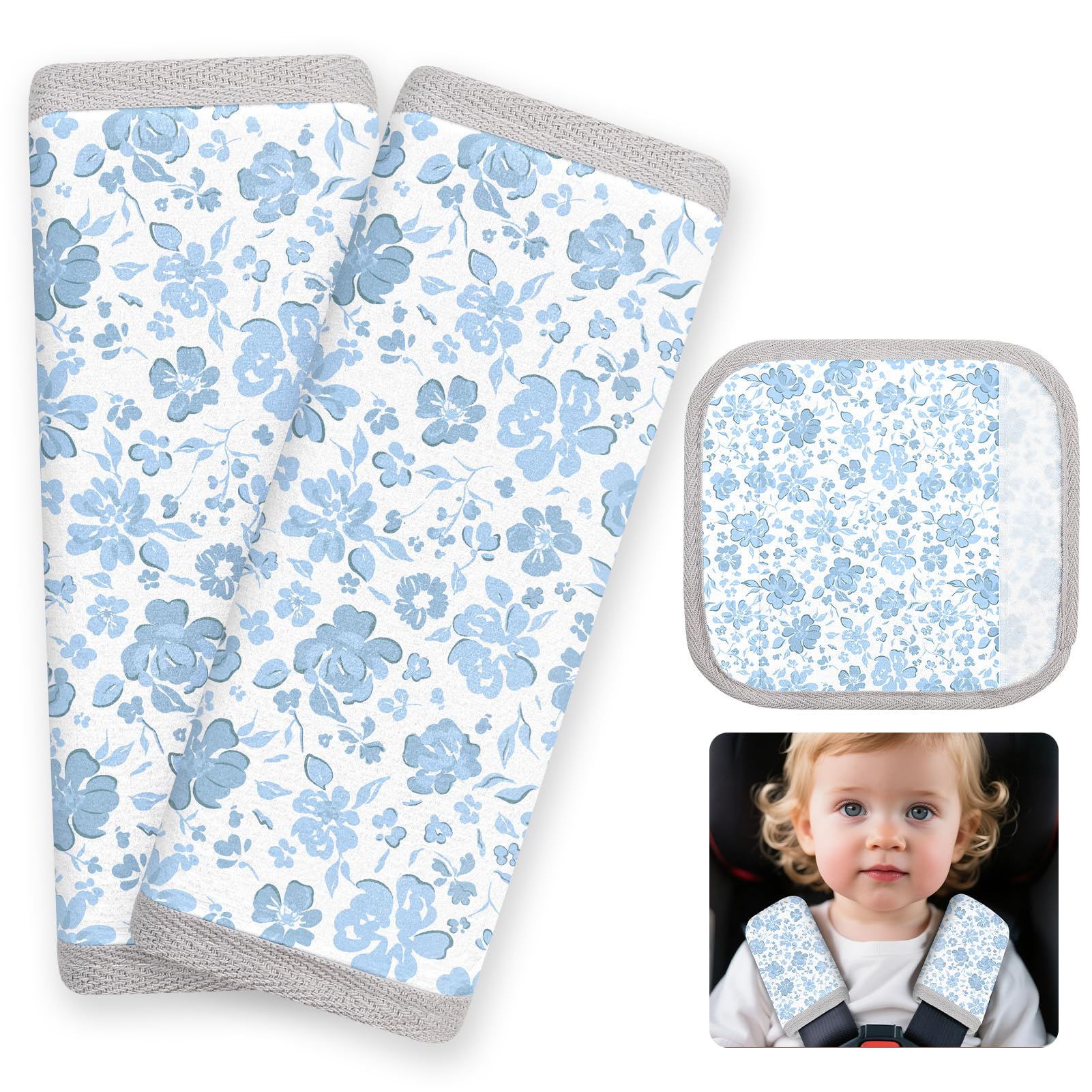 FIODAY seat belt cover pad for baby with soft material protects skin during car rides.