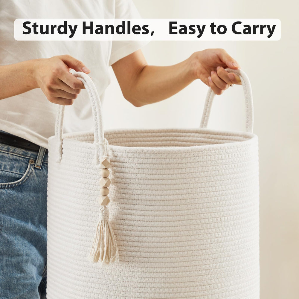 Fiona's magic boho tassel accent adds decorative charm to the basket.