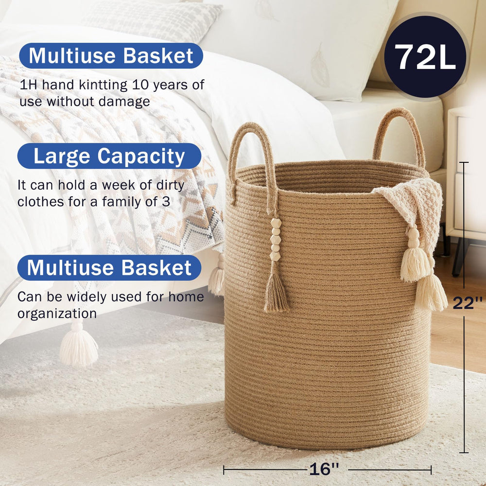 Fiona's magic sturdy-handle hamper supports heavy items with comfortable carrying.