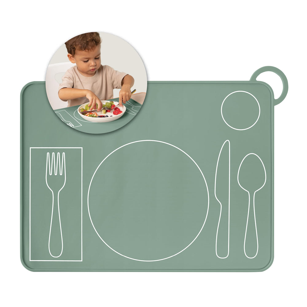Fire Rooster Kids durable placemat is easy to clean after meals.