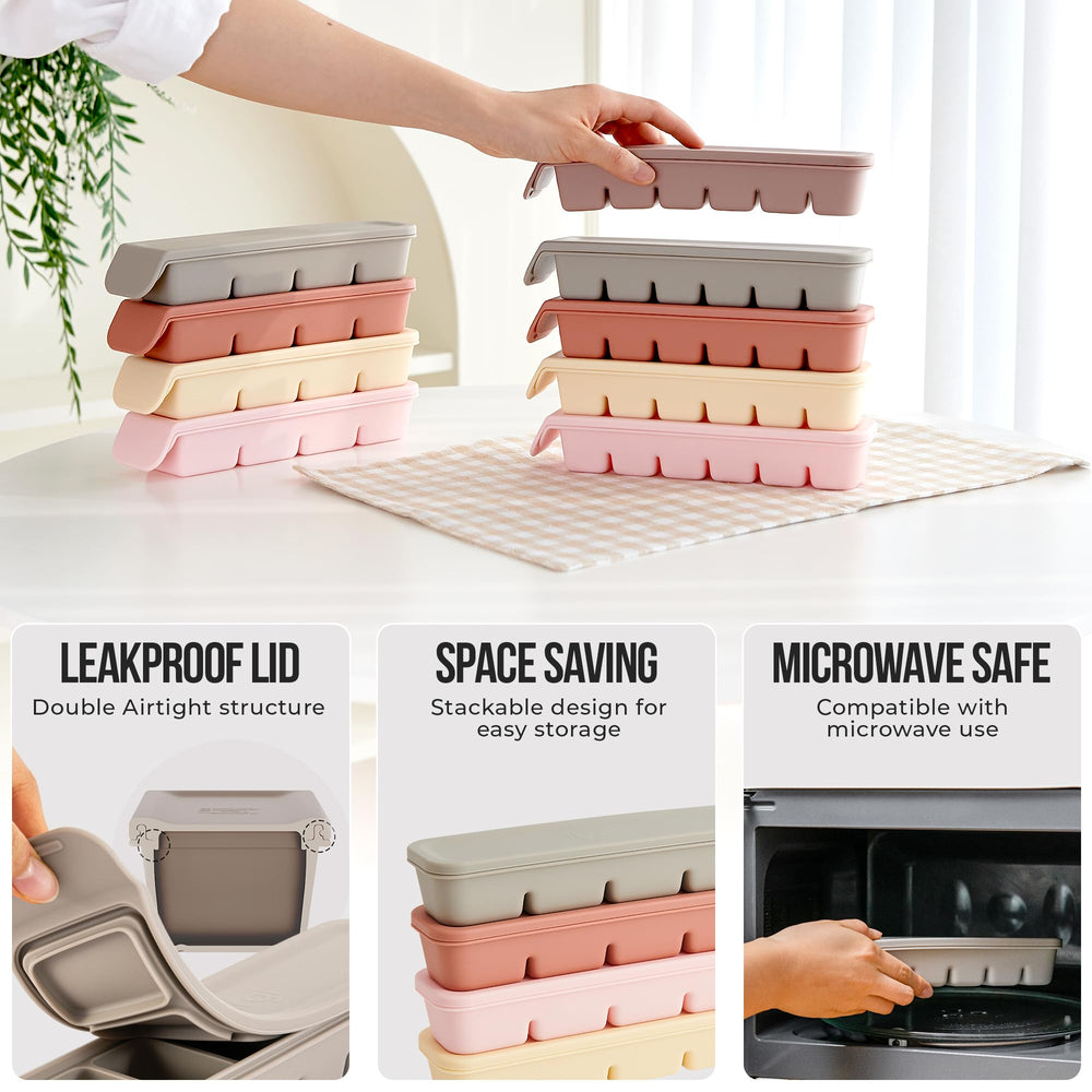 Firgi leak-proof lid prevents odors and flavor mixing in freezer.