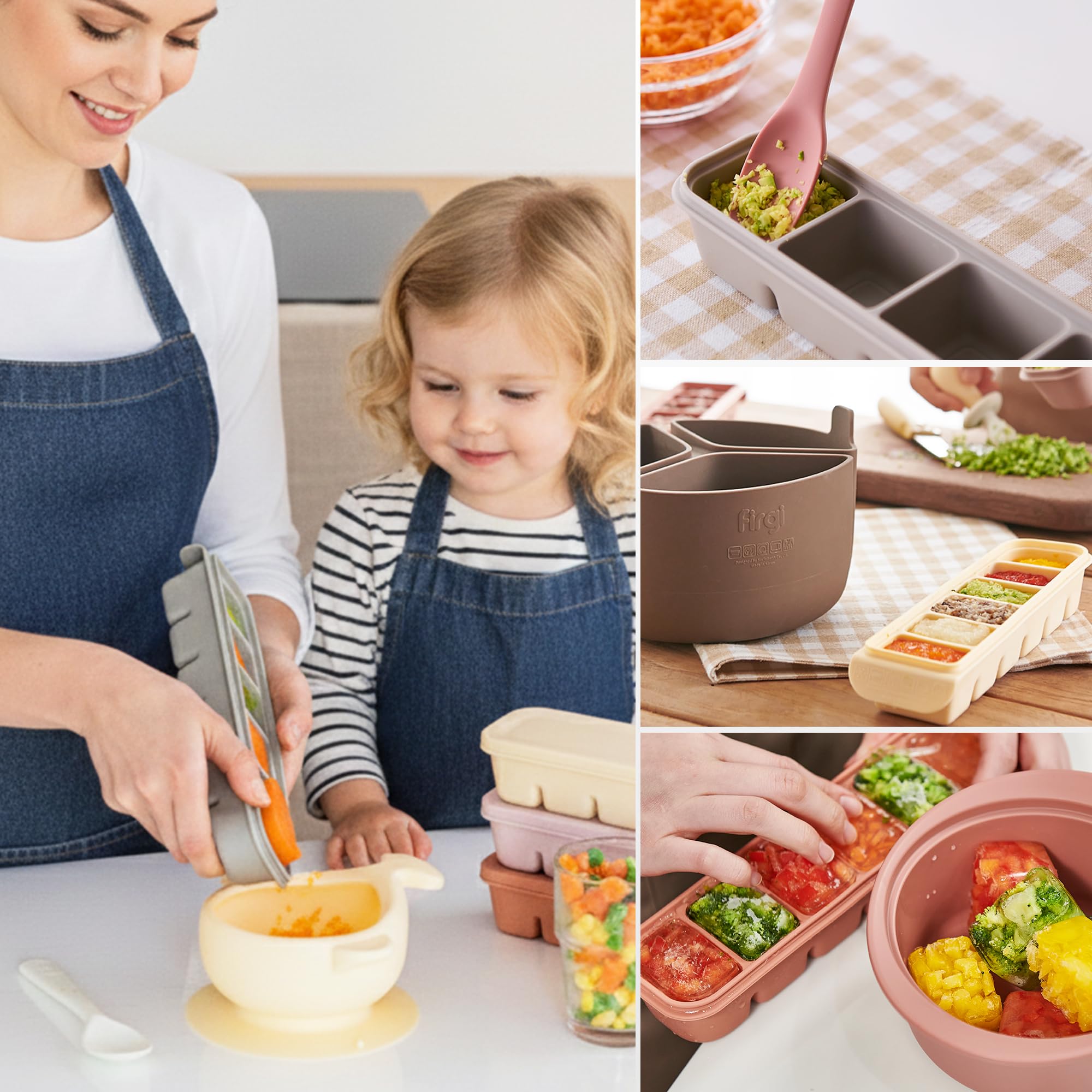 Firgi four-section tray ideal for baby meals and beverages
