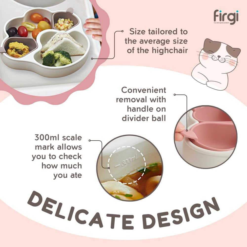 Firgi Meow five-compartment layout separates foods easily.