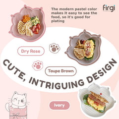 Firgi Meow Plate doubles as portable baby food storage when traveling.