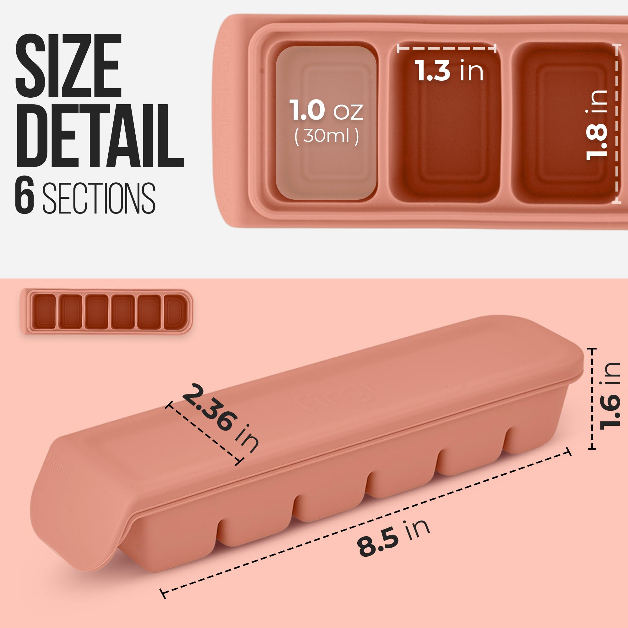 Firgi stackable freezer design saves space and keeps cubes organized.
