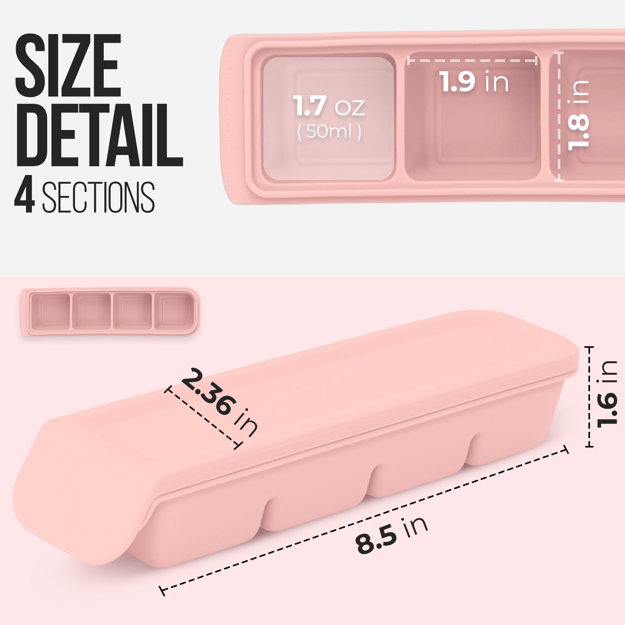 Firgi dishwasher-safe tray stacks neatly for freezer organization