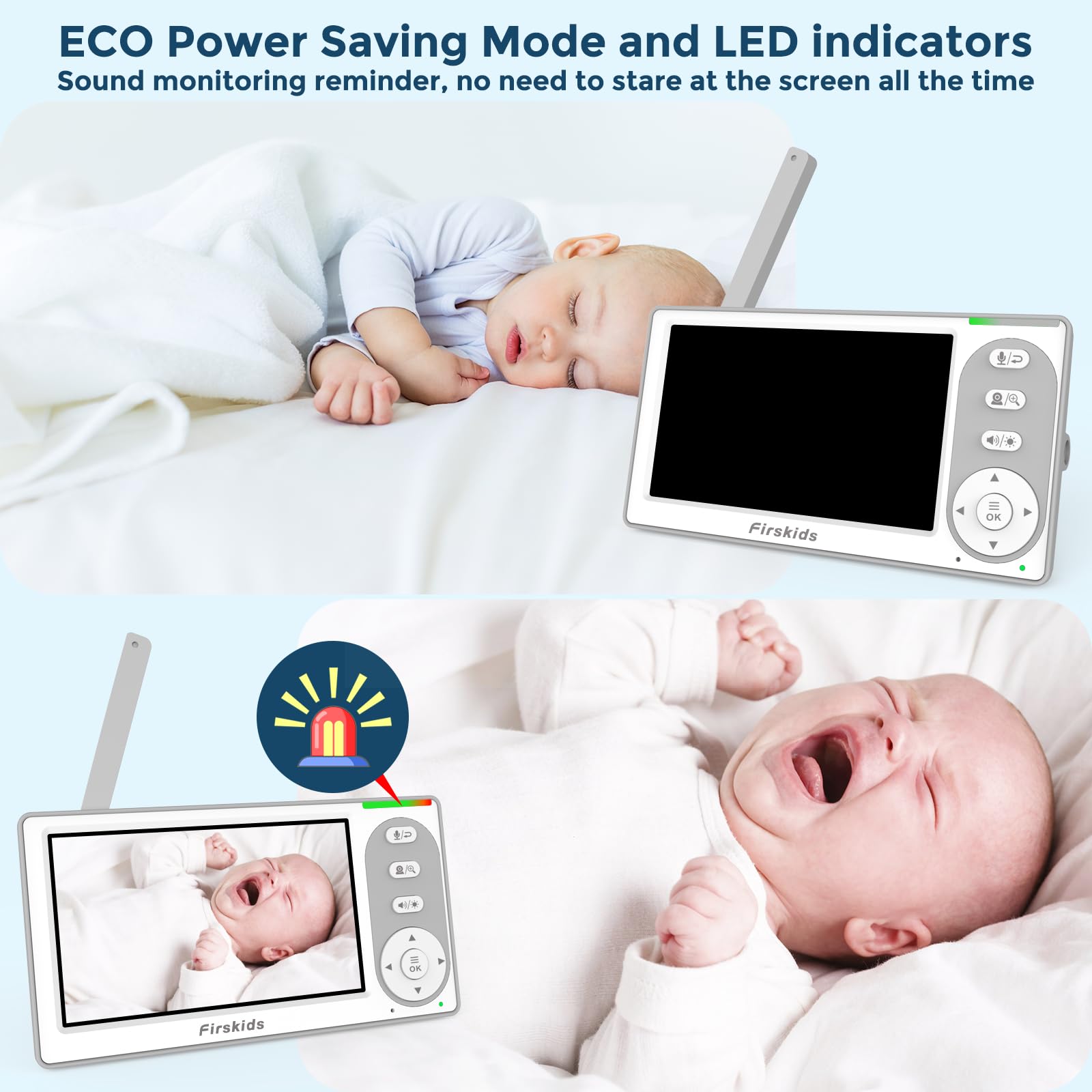 Firskids two-way audio lets you soothe your baby from another room.