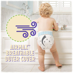 First Quality Cuties Complete Care diaper hypoallergenic inner lining for sensitive skin.