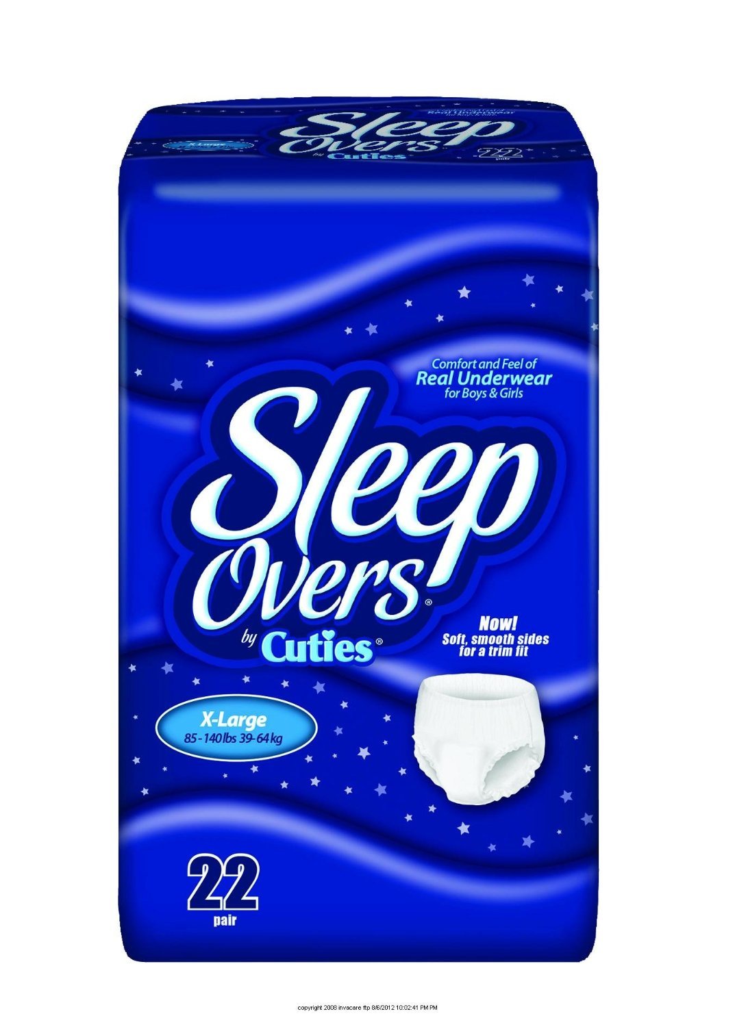First Quality SleepOvers Youth Pants XL 85-140 lbs, discreet pull-on underwear for overnight protection.
