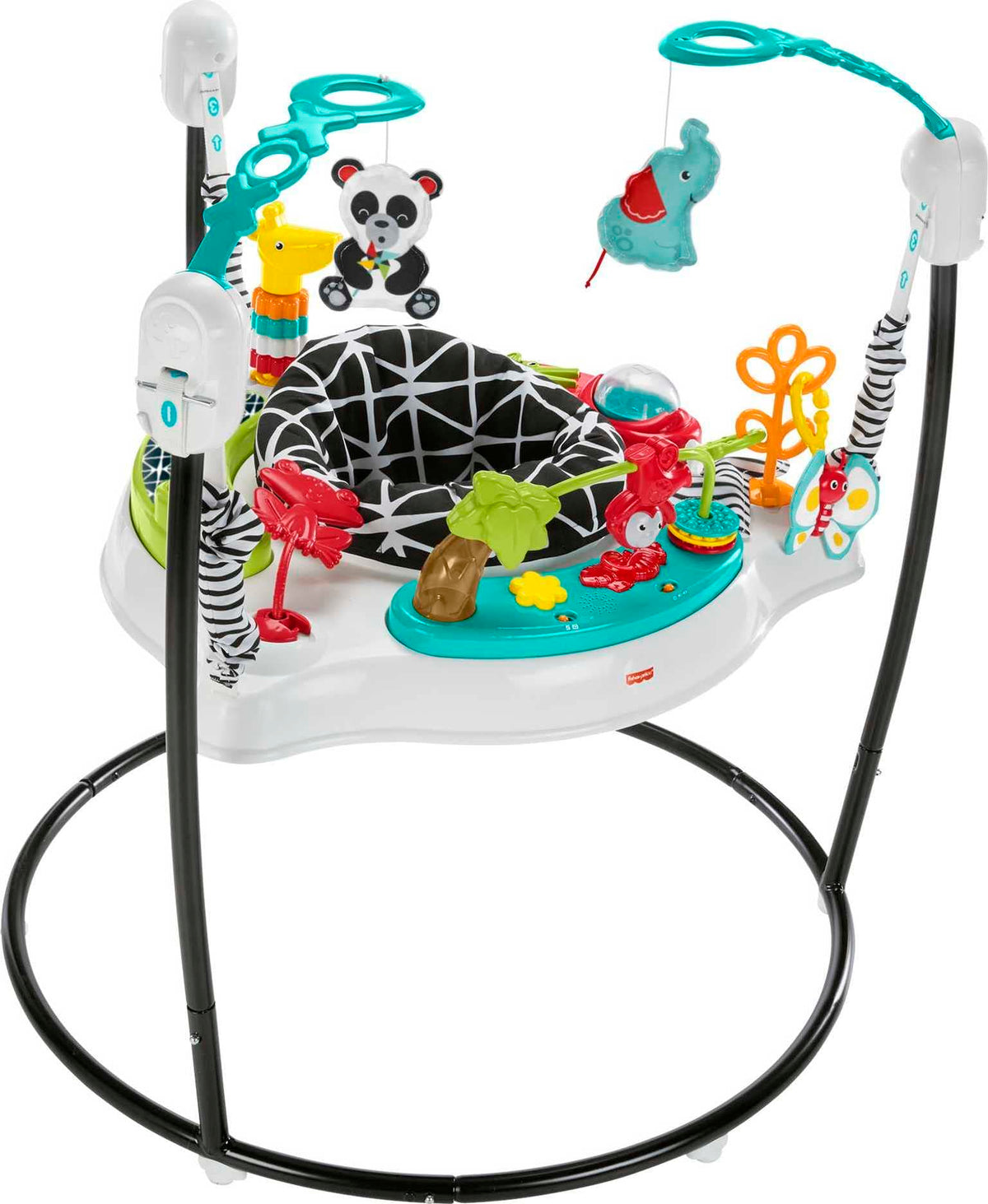 Fisher-Price Baby Bouncer Pink Petals with 360-degree seat for versatile play.