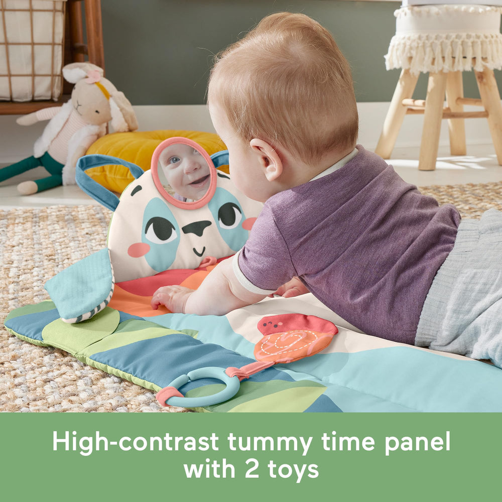 Fisher-Price Baby Planet Friends fabric made with 90% post-consumer recycled plastics