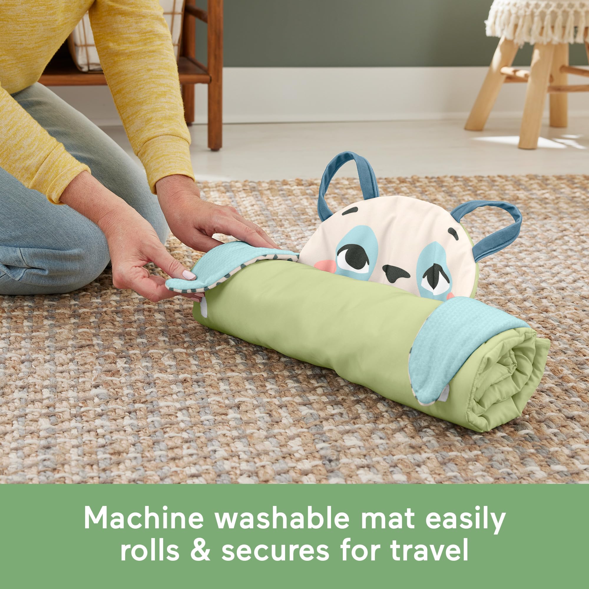 Fisher-Price Baby Planet Friends machine washable play mat for easy cleaning