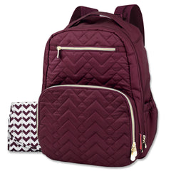 Fisher-Price Morgan quilted backpack front bottle pocket keeps beverages accessible.