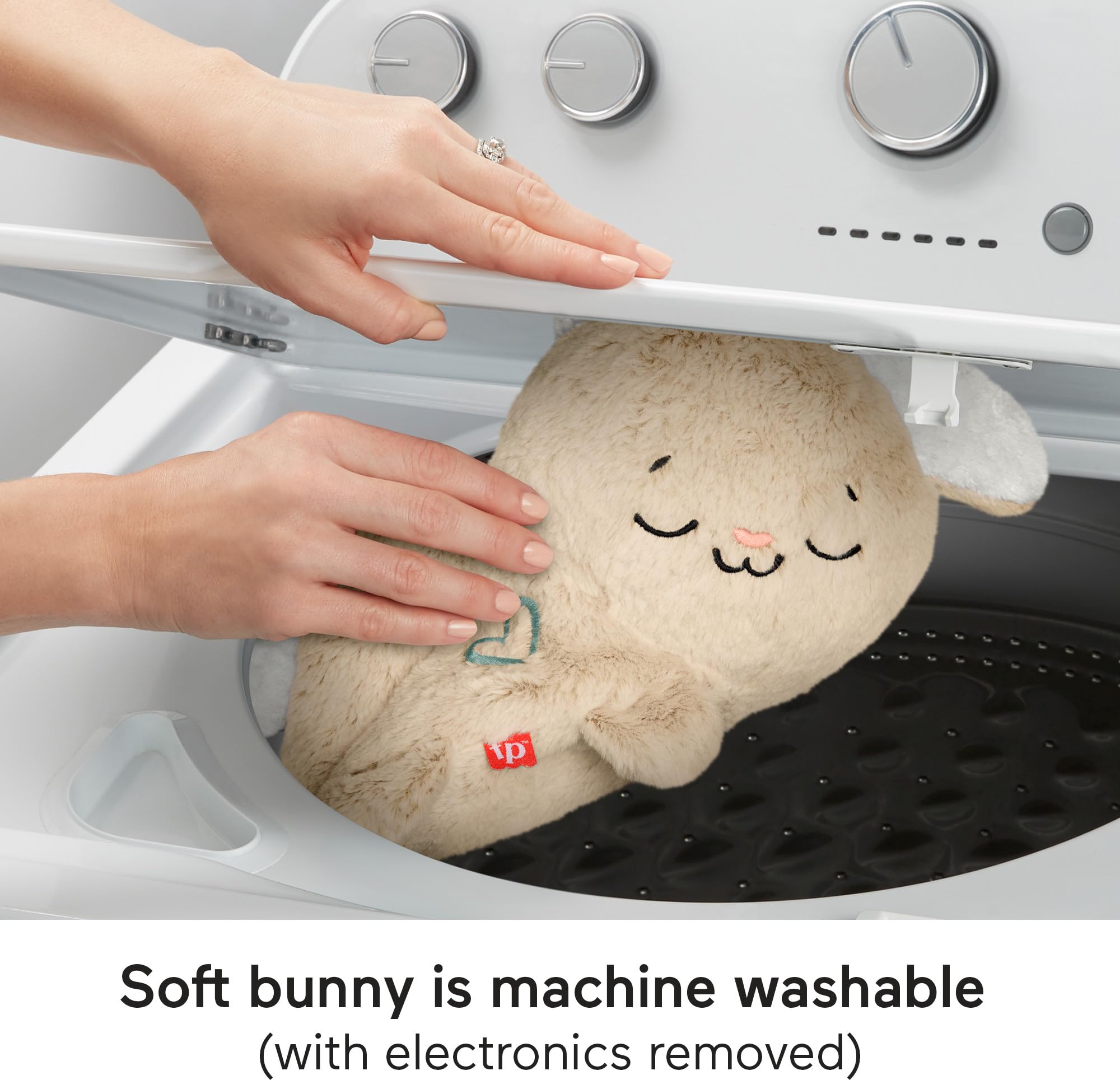 Fisher-Price Soothe & Settle Bunny machine washable after electronics removal