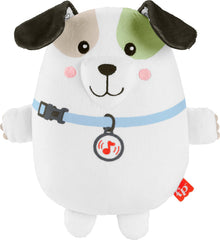Fisher-Price Calming Vibes Puppy Soother with soft fabric textures for soothing baby comfort.
