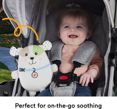 Fisher-Price Calming Vibes Puppy Soother compact design for on-the-go soothing.