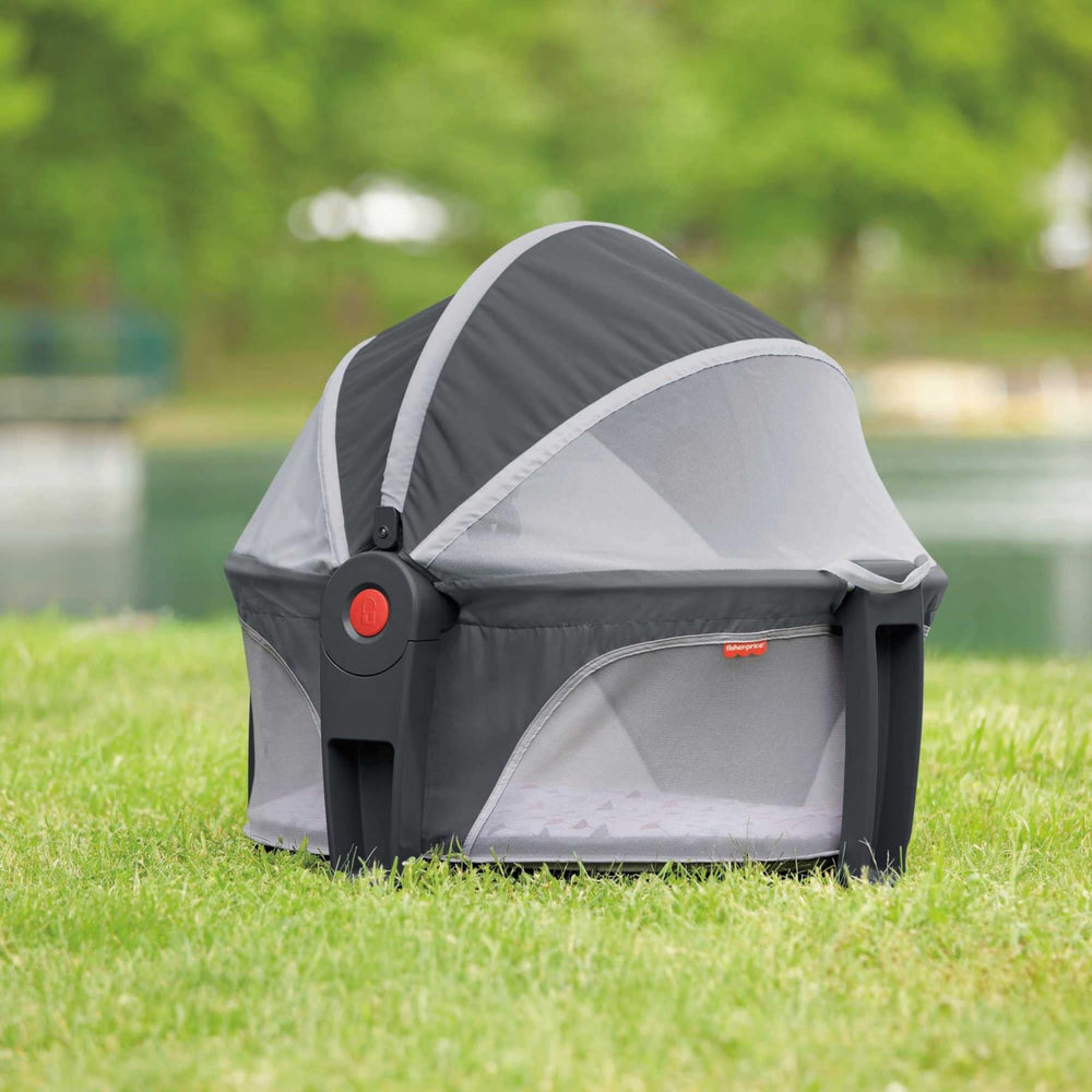 Fisher-Price On-the-Go Baby Dome usable indoors and outdoors.