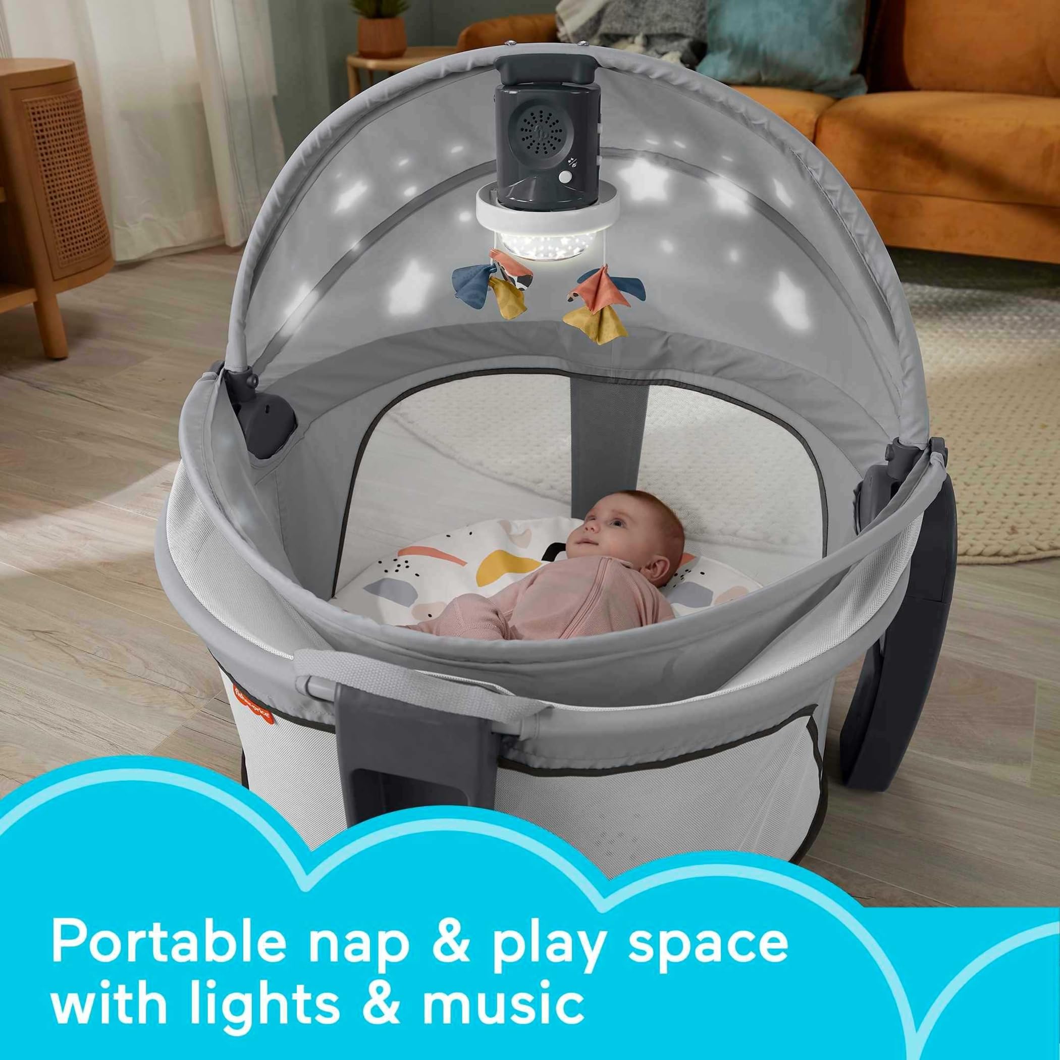 Fisher-Price on-the-go projection dome with soothing music for restful moments