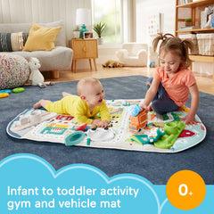 Fisher-Price playmat tummy time area offers ample space to reach toys.