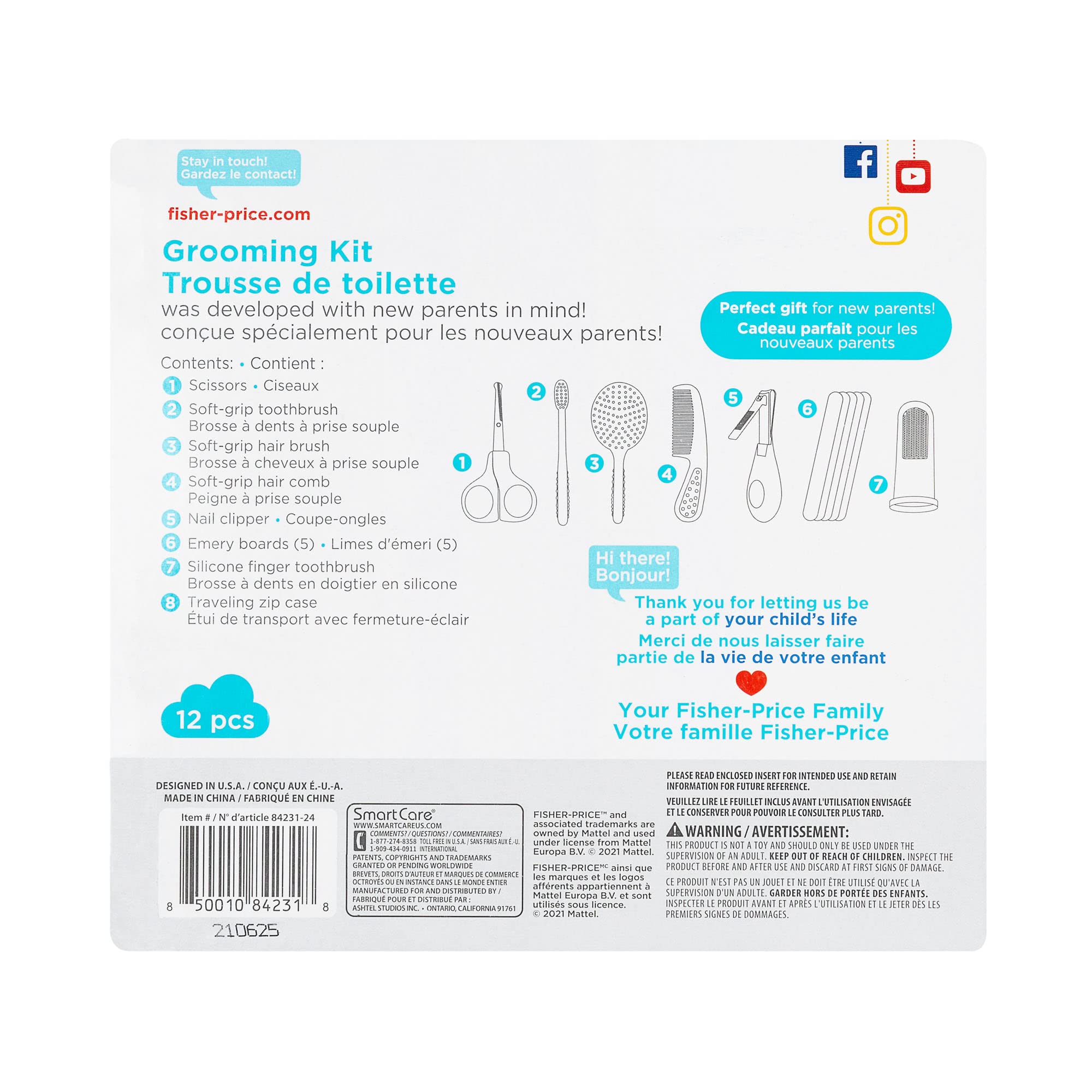 Fisher-Price Smart Care finger toothbrush for gentle cleaning of gums.