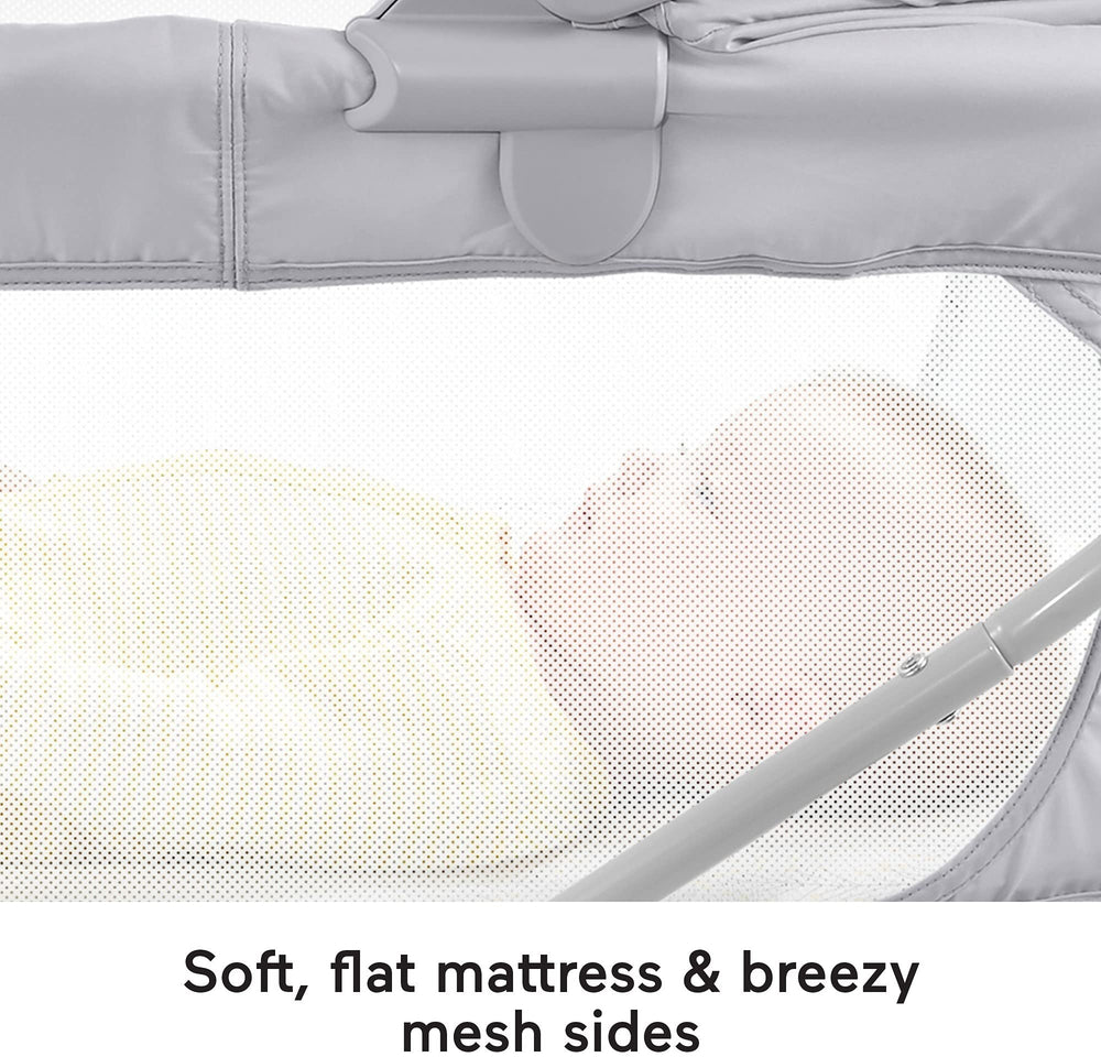 Fisher-Price Soothing View bassinet includes easy-care sheet and wipeable pad