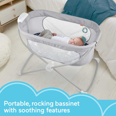 Fisher-Price Soothing View Vibe Bassinet calming music feature helps soothe baby