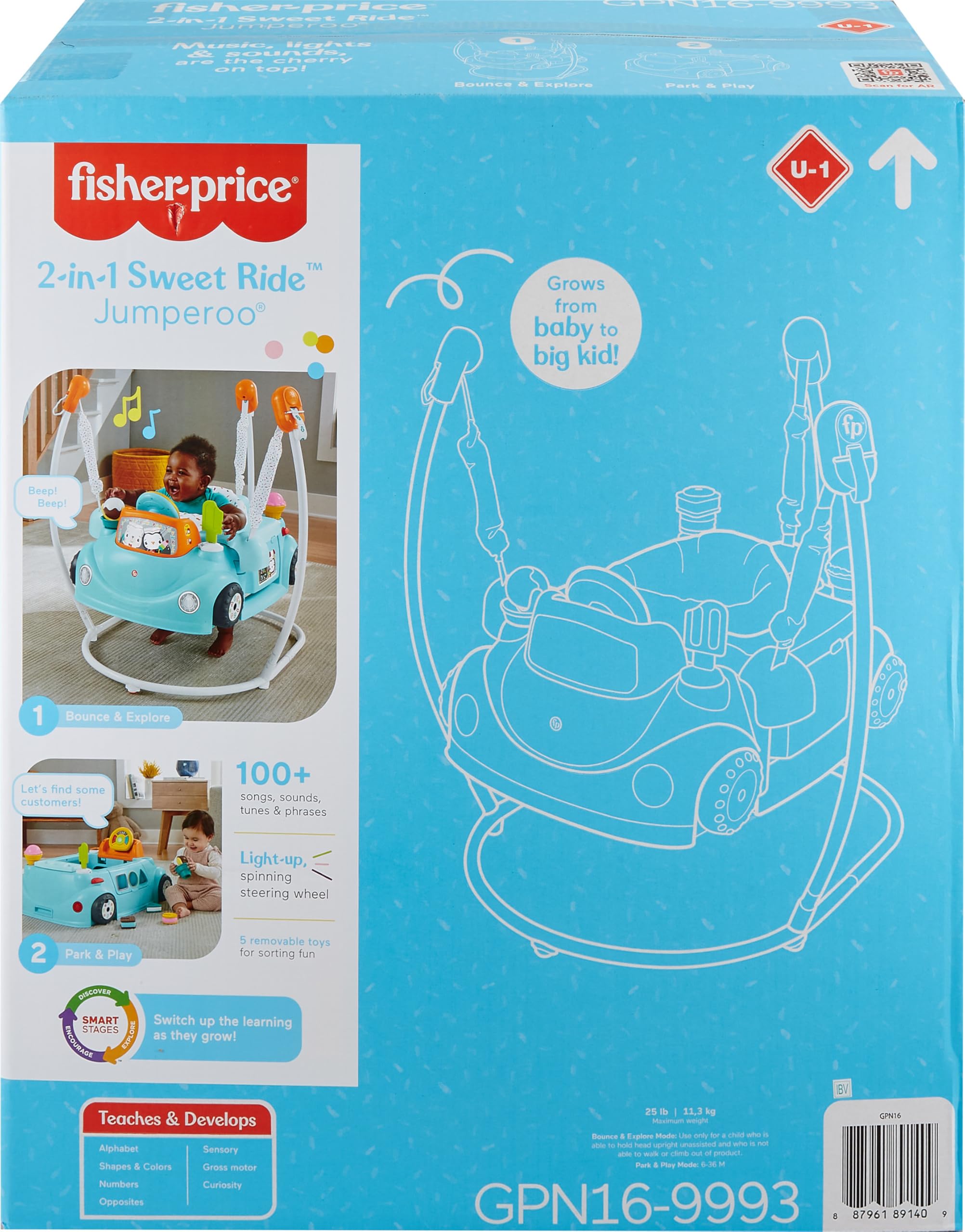 Fisher-Price Sweet Ride Jumperoo ice-cream toys invite imaginative play sessions.