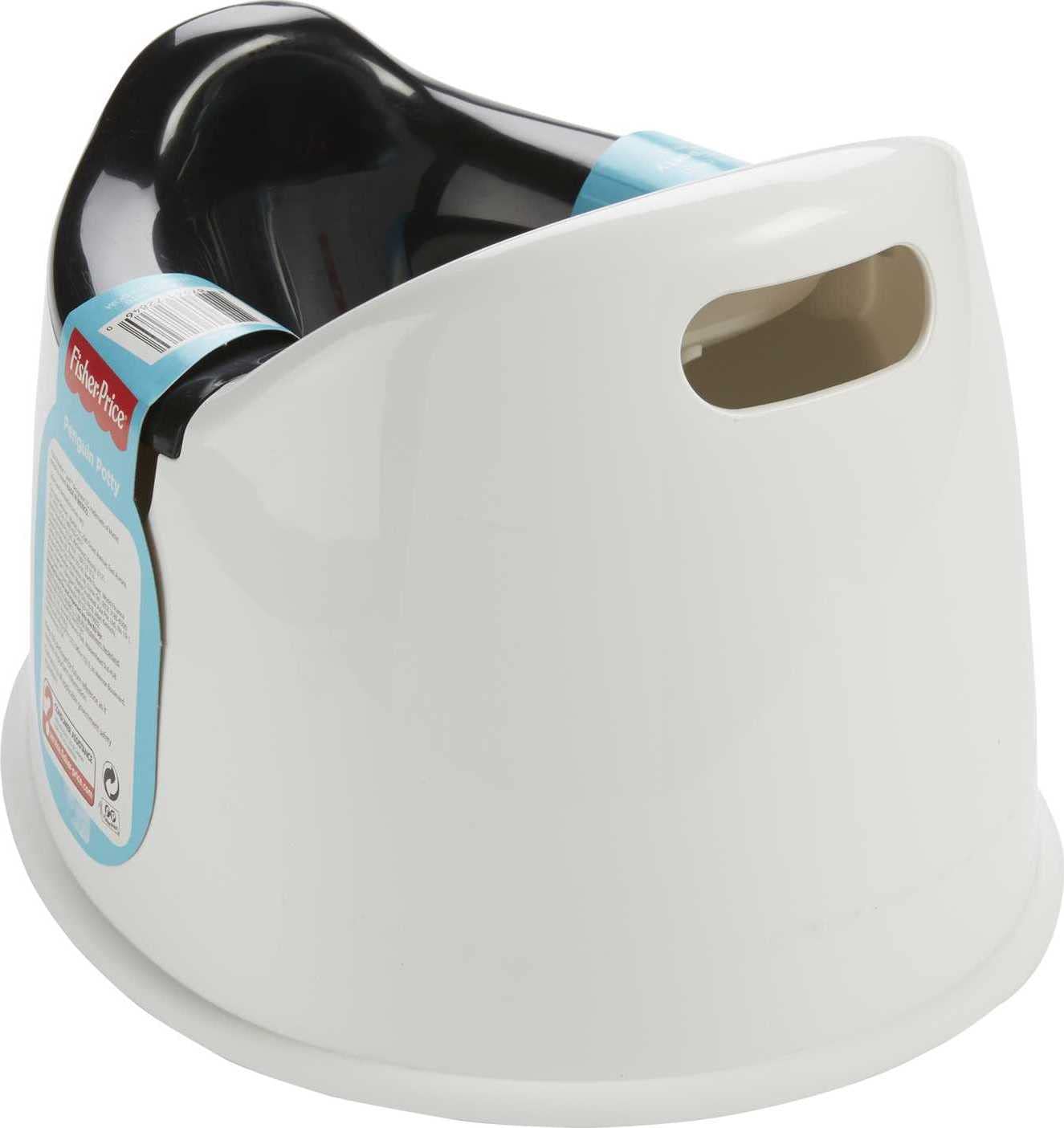 Fisher-Price built-in splashguard helps reduce mess during potty training.