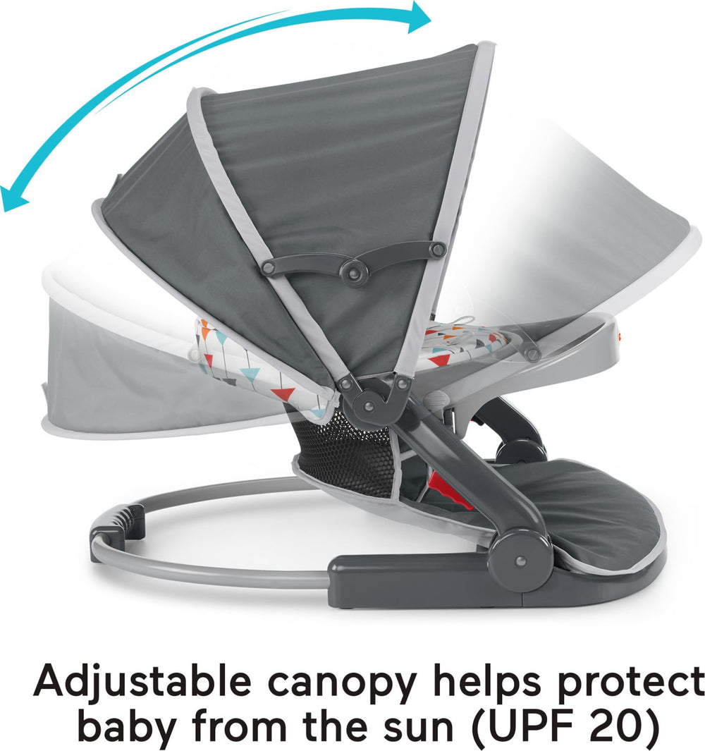 Fisher-Price travel baby chair folds flat for easy storage