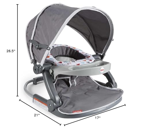 Fisher-Price travel baby chair mesh back promotes airflow and comfort