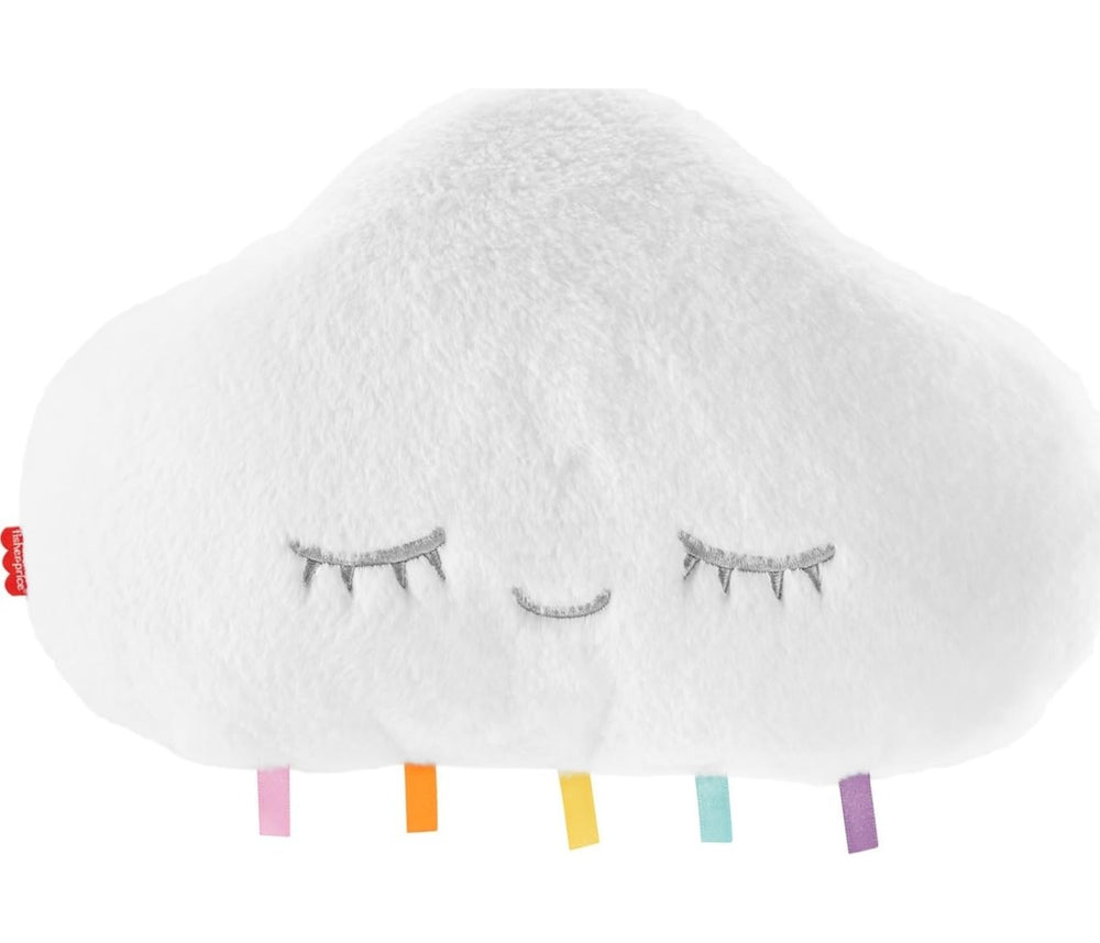 Fisher-Price Twinkle & Cuddle Cloud Soother attached to crib with calming lights