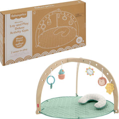 Fisher-Price wood frame and soft playmat for lay-and-play sessions