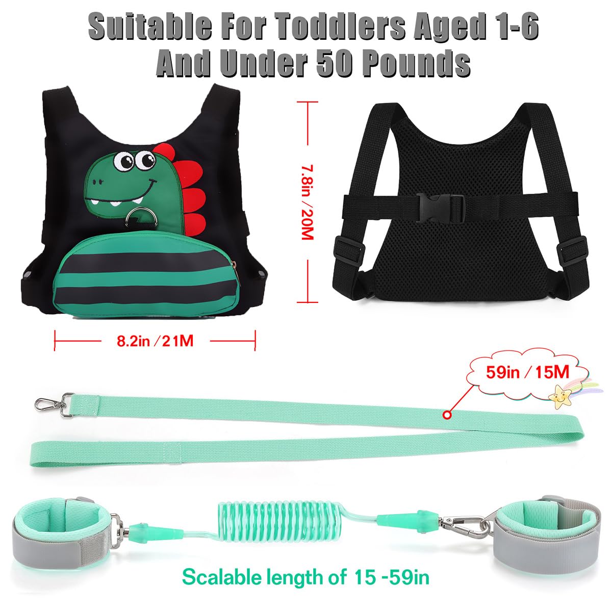FITARTS anti-lost strap with wrist link keeps kids close in crowds.