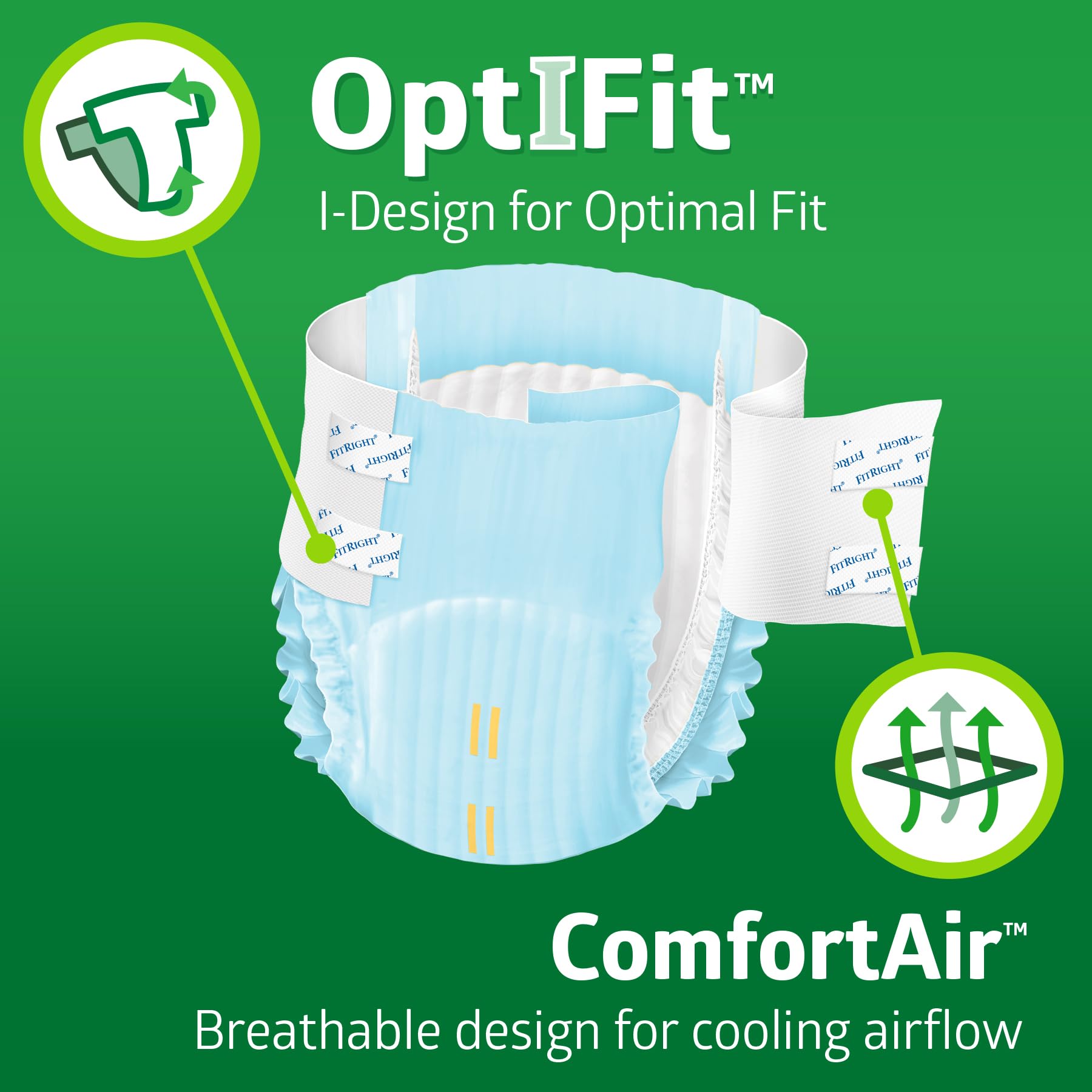 FitRight Extra+ Wetness Indicator signals when a change is needed, easing care.