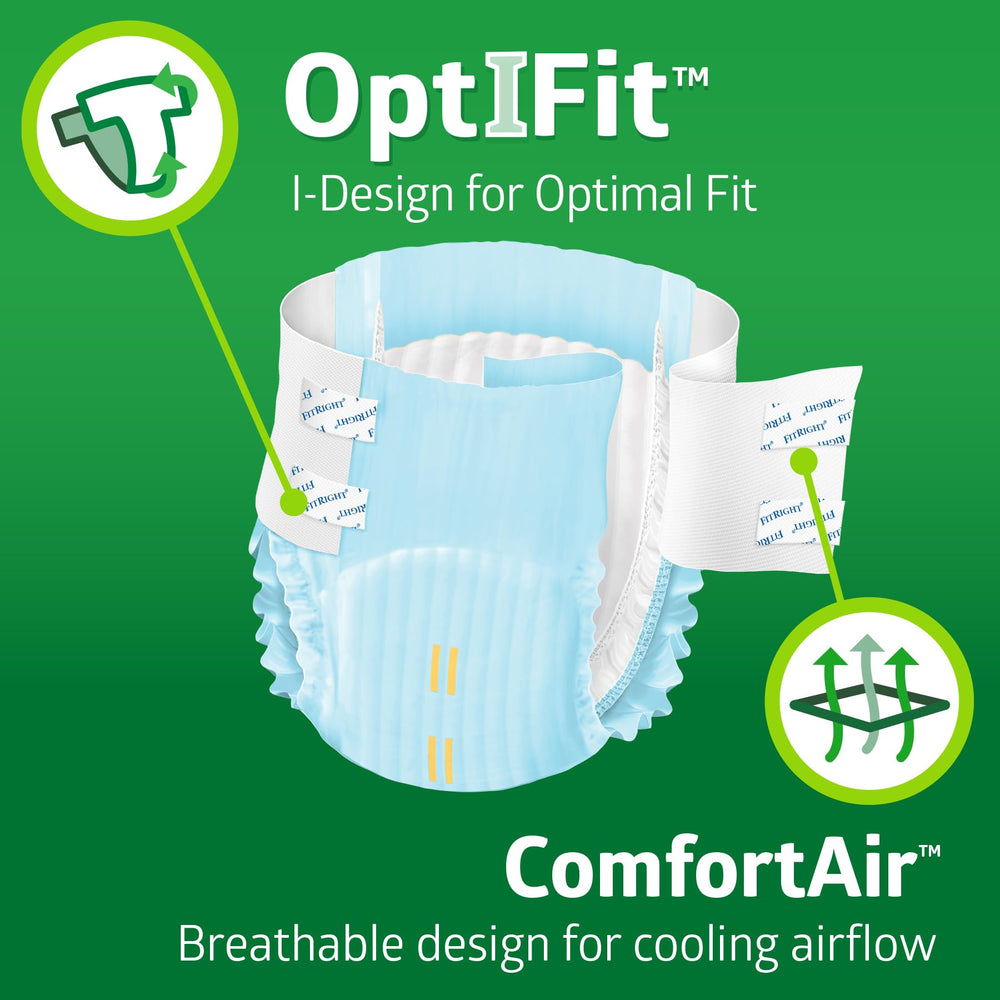 FitRight Extra+ Wetness Indicator signals when a change is needed, easing care.