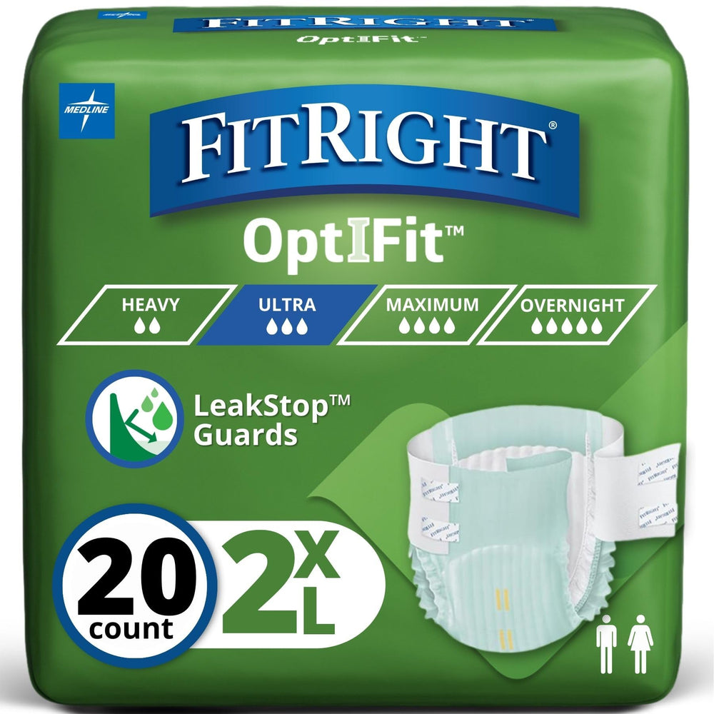 FitRight Ultra Briefs XX-Large pack-20, discreet daily protection for comfort.