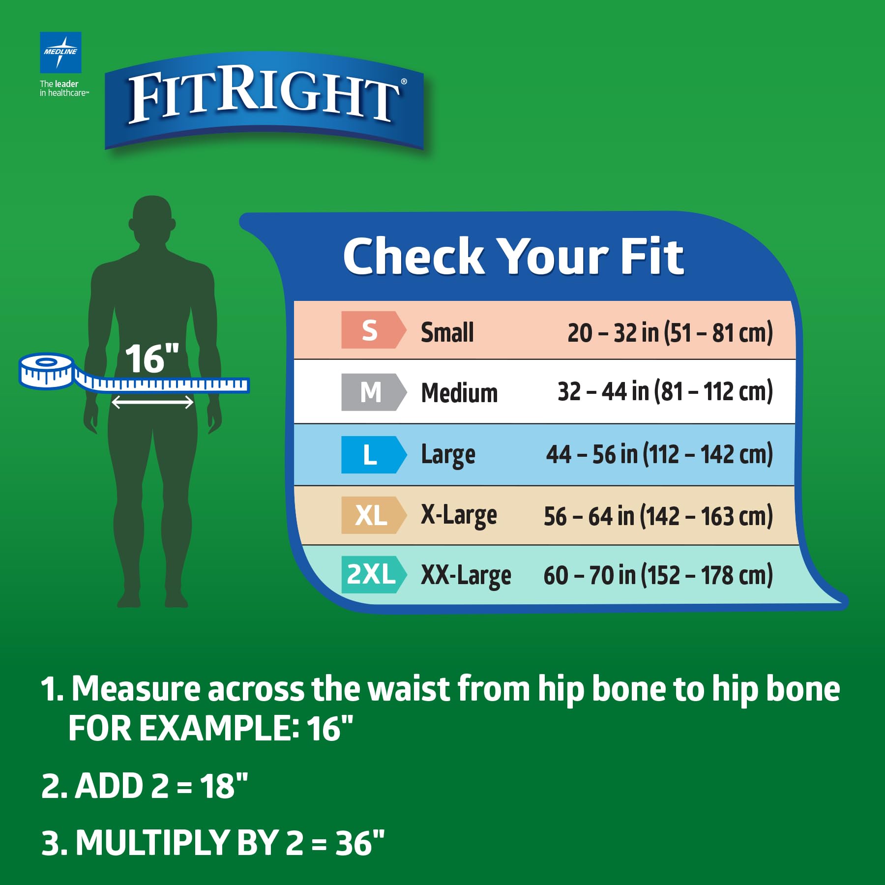 FitRight Ultra Briefs XX-Large wetness indicator, color change signals timely changes.