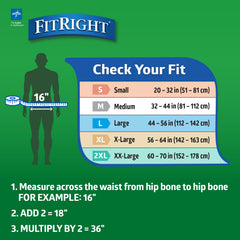 FitRight Ultra Briefs XX-Large wetness indicator, color change signals timely changes.