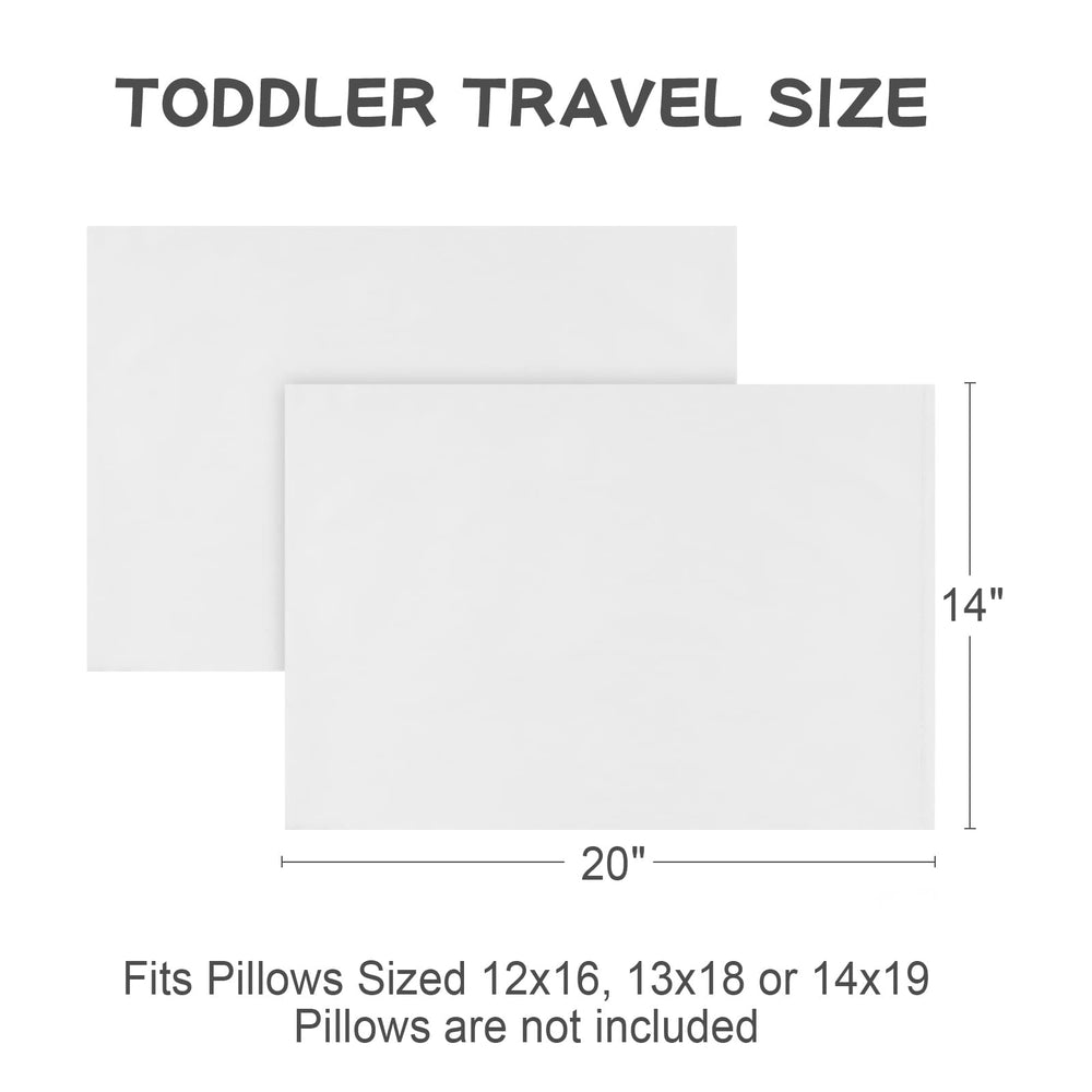 Fittia travel-pillow-fit pillowcase shows compatibility with travel pillows around 13x18 to 14x19.