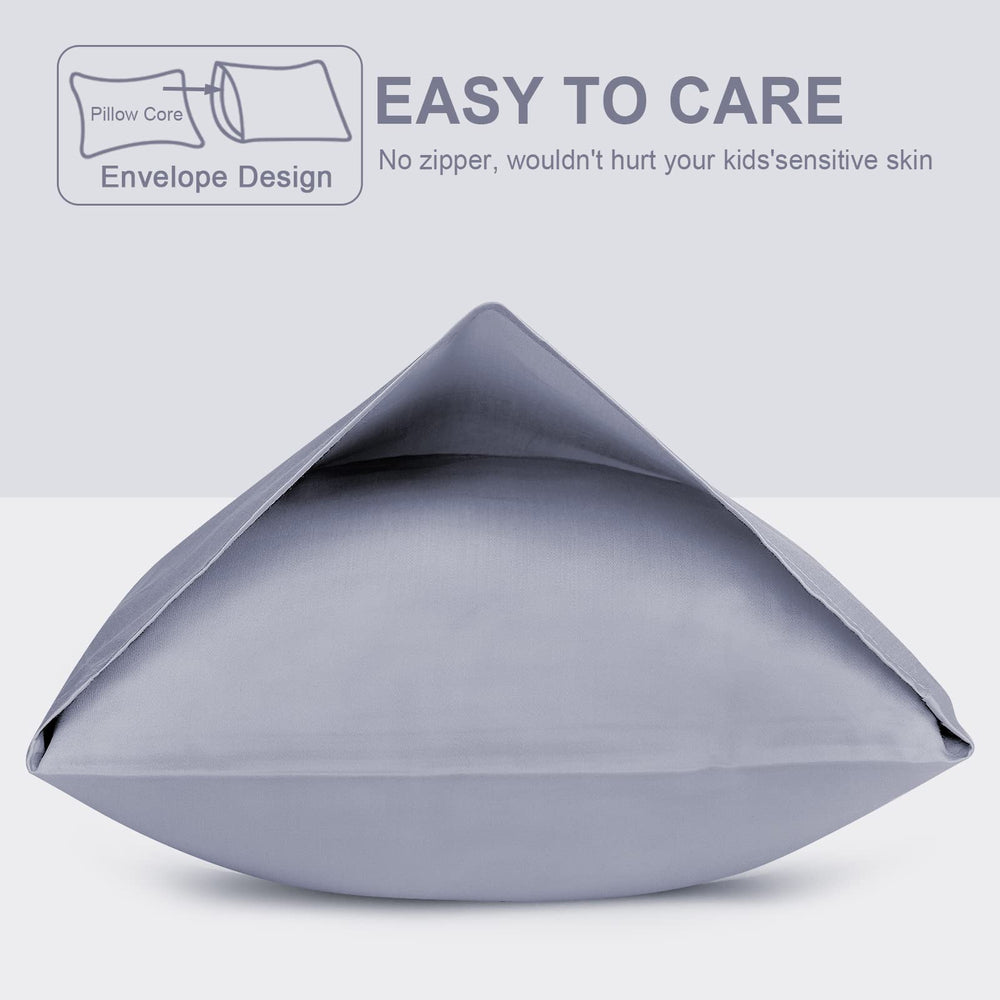 Fittia 2-pack pillowcases laid flat; easy care and fade-resistant for busy families