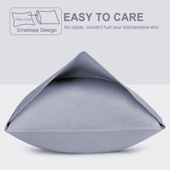 Fittia 2-pack pillowcases laid flat; easy care and fade-resistant for busy families