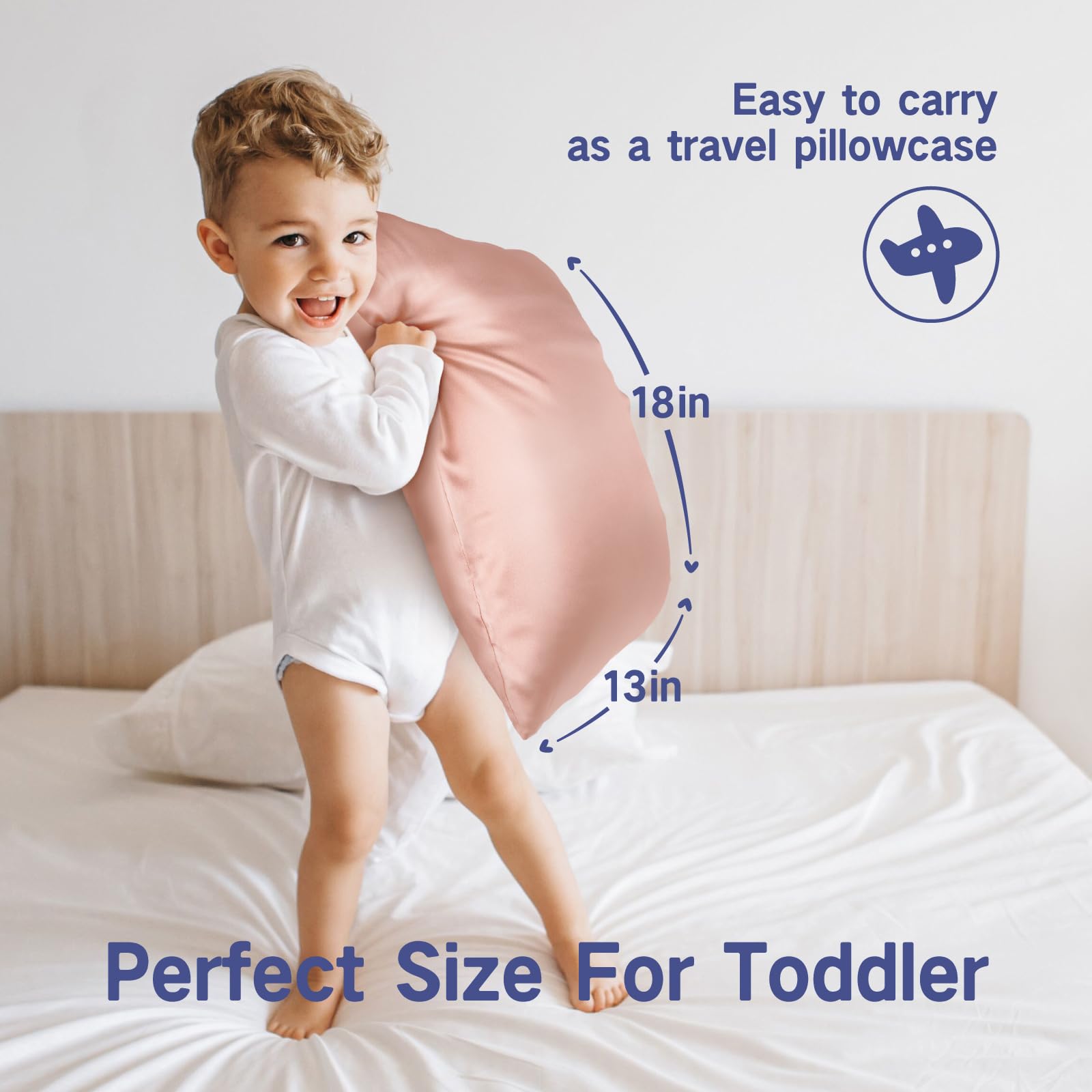 Fittia two-pack pillowcase on-bed view for easy replacement