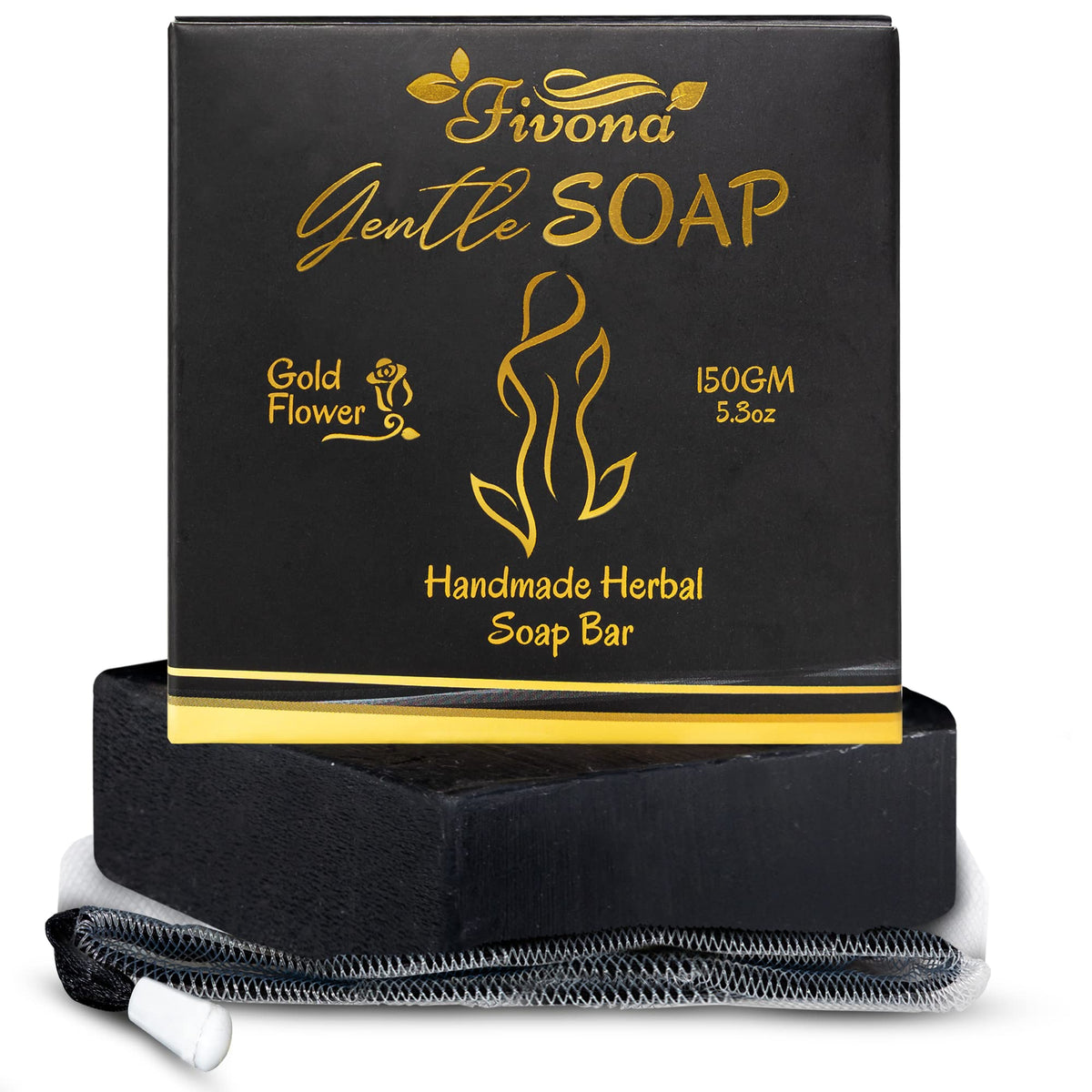 FIVONA Black Yoni Soap bar pack with herbal ingredients for gentle daily cleansing.