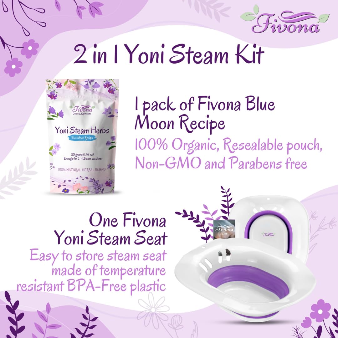 FIVONA Blue Moon Herbs pack for soothing yoni steam sessions.