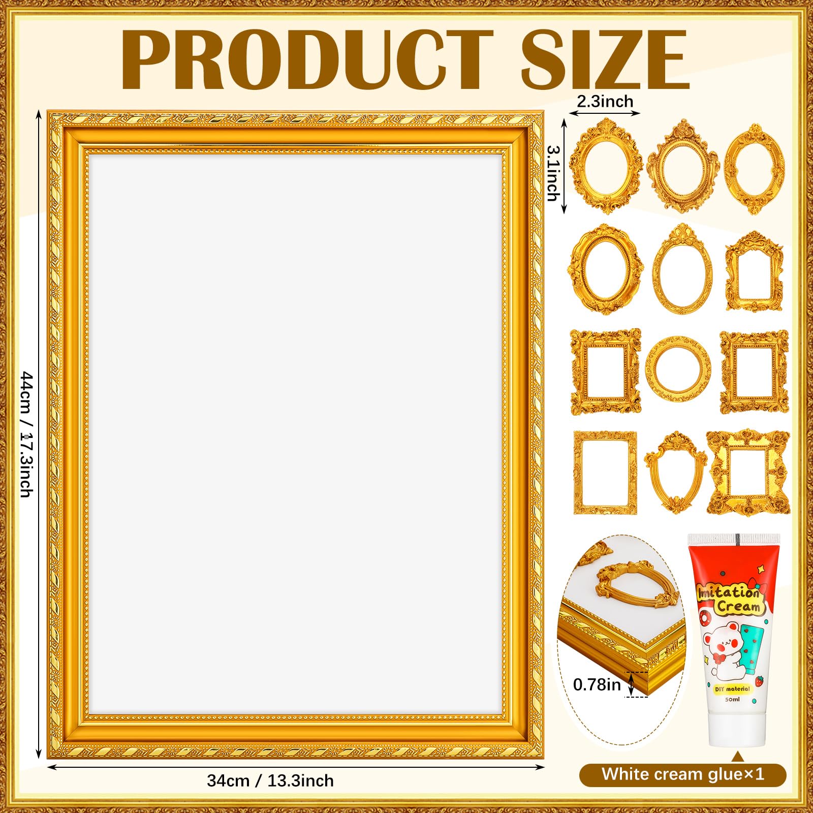 Fiwochic 12 small gold frames highlighting monthly growth moments