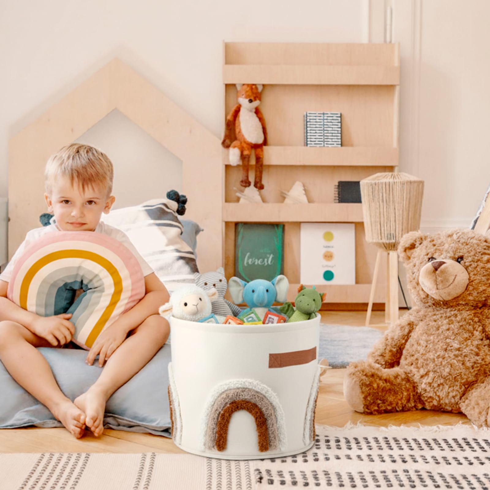 Fiwochic bohemian rainbow storage bin combines style with organization.