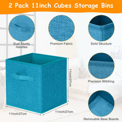 Fiwochic collapsible toy organizer chest in blue with easy transport.