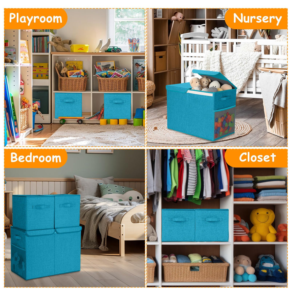 Fiwochic dust-proof foldable toy box keeps clutter concealed.