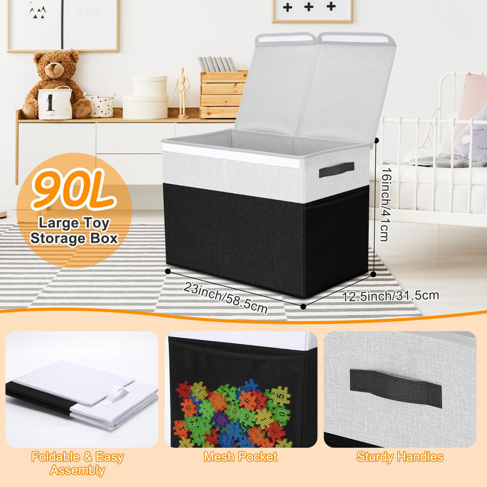 Fiwochic 11in black and white toy storage cubes organize small items